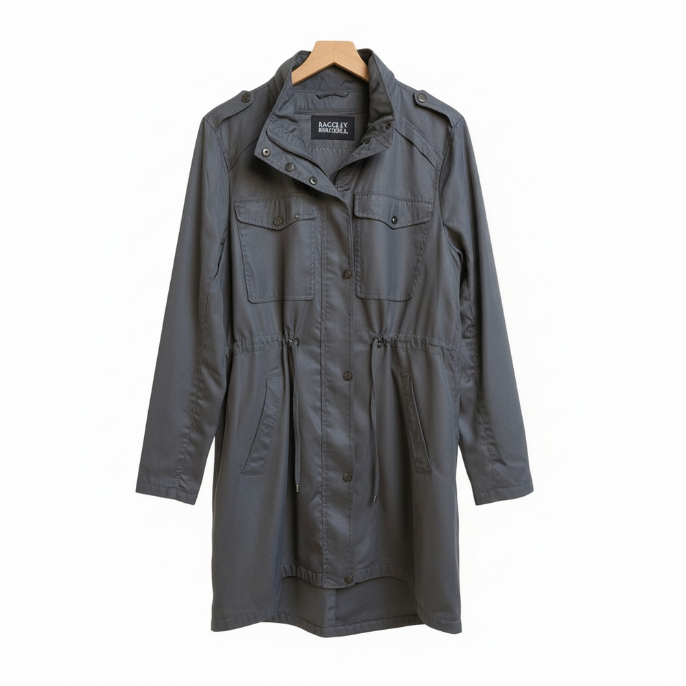 Badgley Mischka Dakota Water Resistant Anorak Jacket Eden Size Large Dark Gray